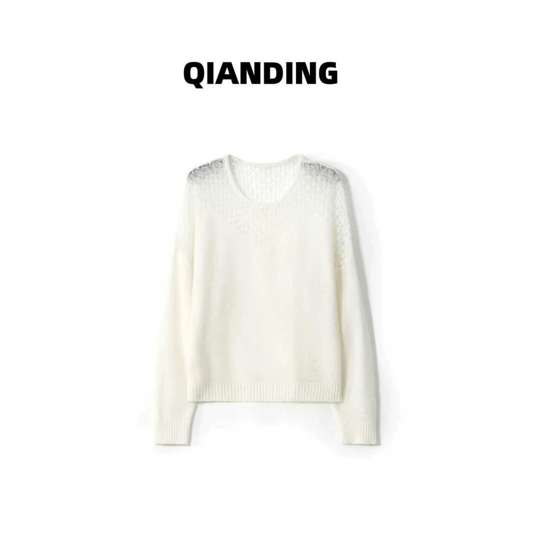 F【银河羽花衫】北纬38.5°山羊绒混纺满天星时尚针织毛衣F25844