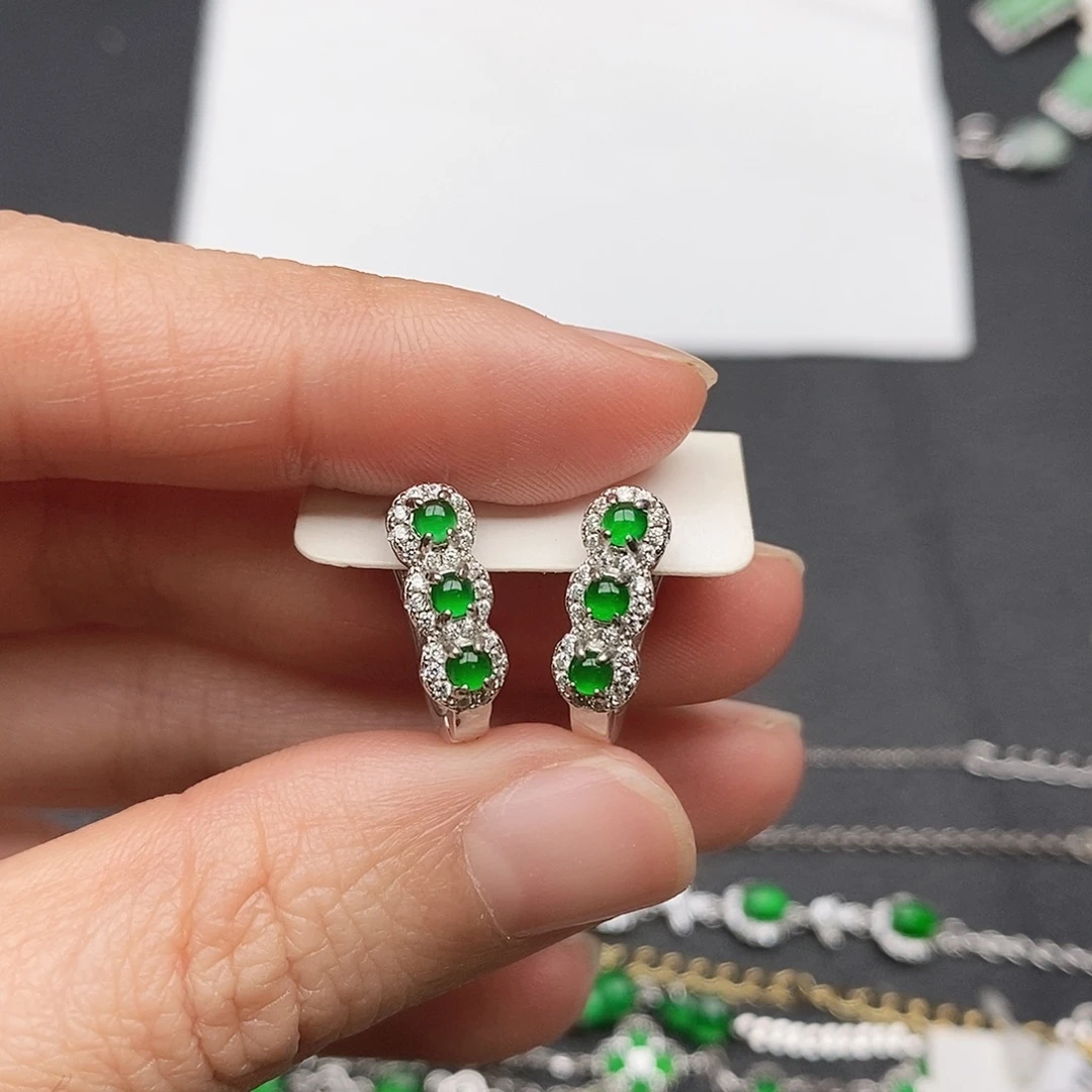 翡翠银S925镶嵌戒指