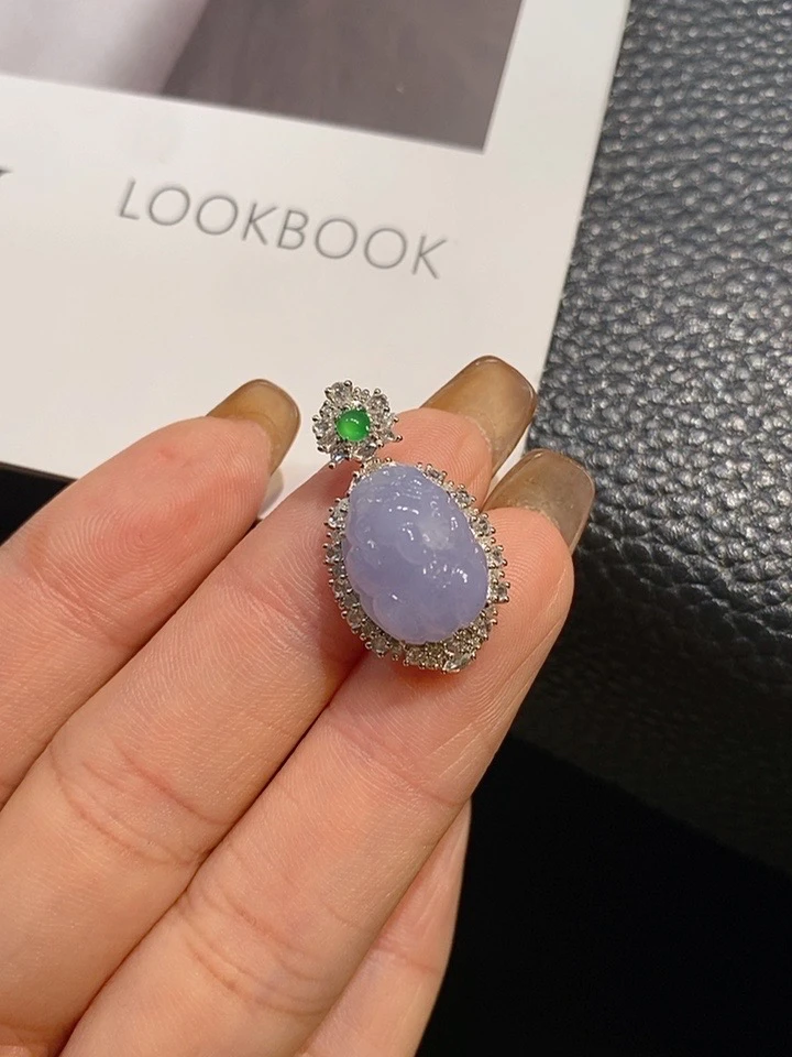 【拾玥珠宝】福利款紫罗兰貔貅吊坠 缅甸翡翠A货