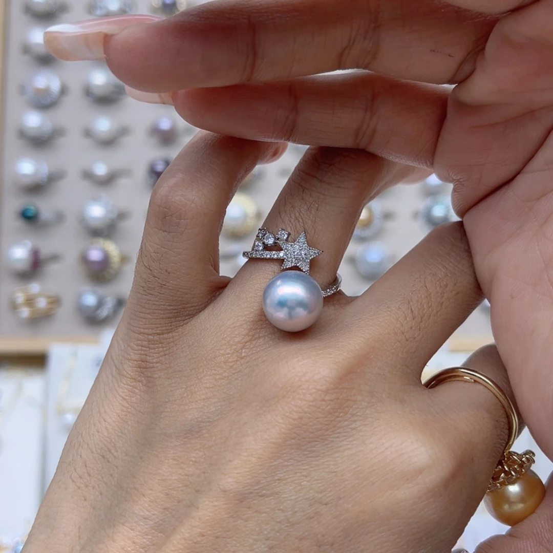 c***y淡水珍珠戒指合金