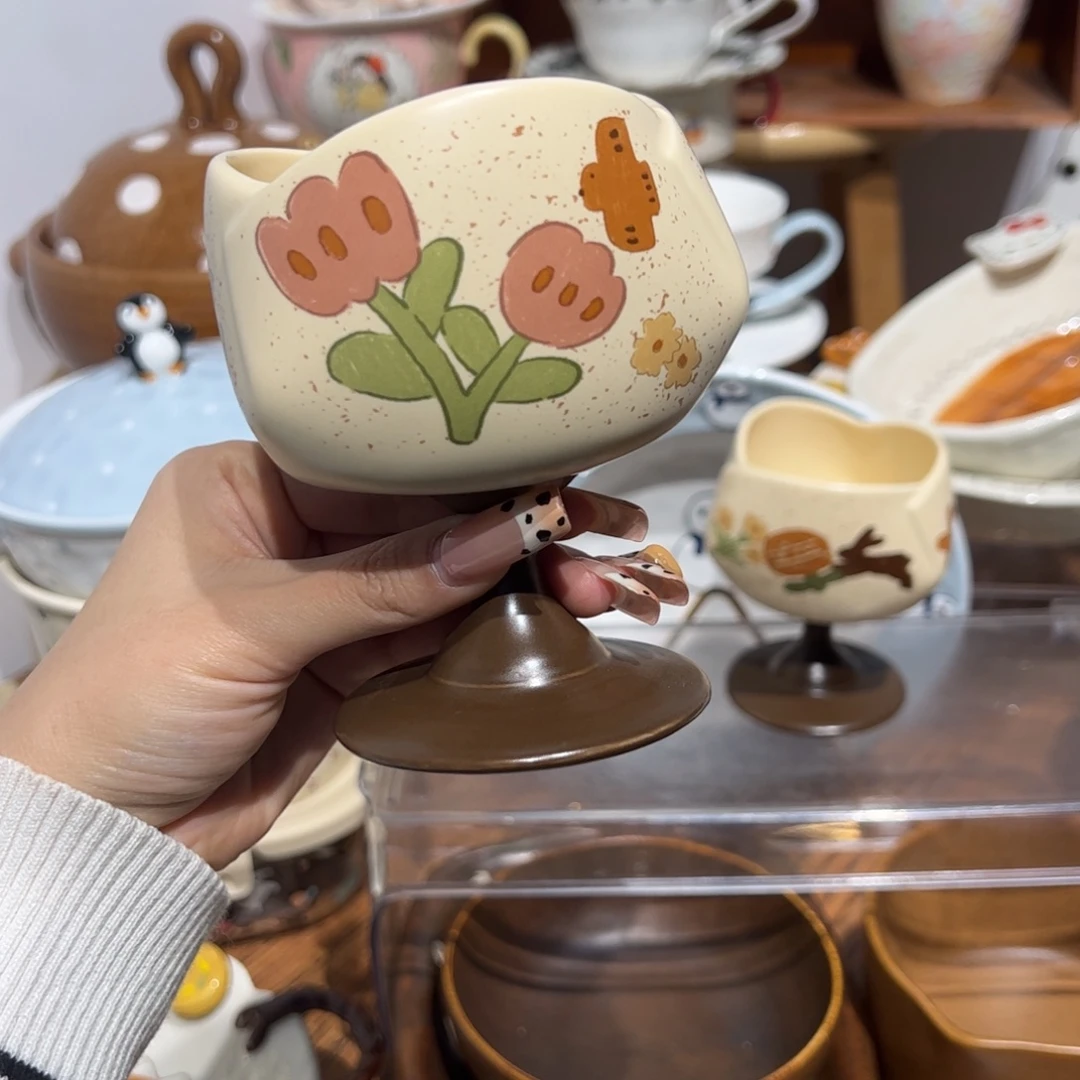 复古花苞高脚杯