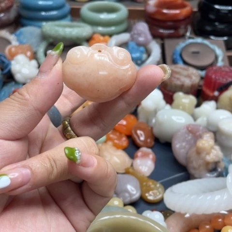 合金石英质玉（黄龙玉）手链