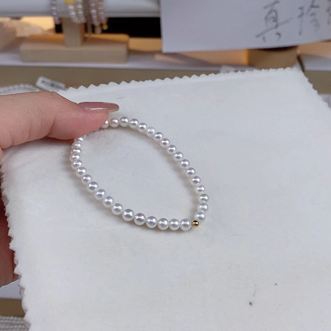 淡水珍珠手绳18K金镶嵌