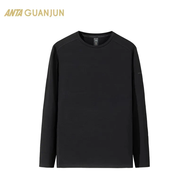 安踏冠军户外系列丨长袖t恤男士羊毛圆领套头衫运动卫衣152440416