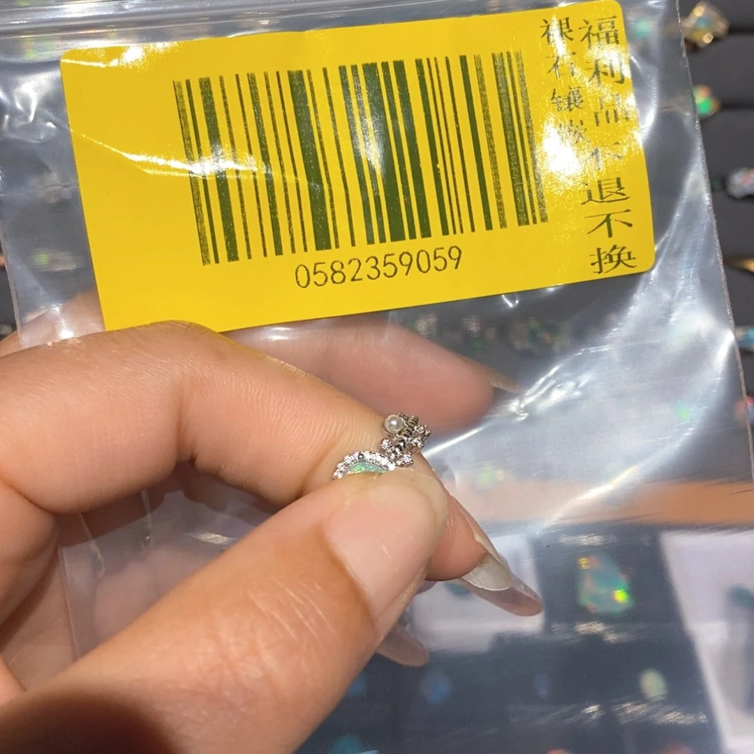 迷***噜欧泊银S925镶嵌戒指欧泊自选