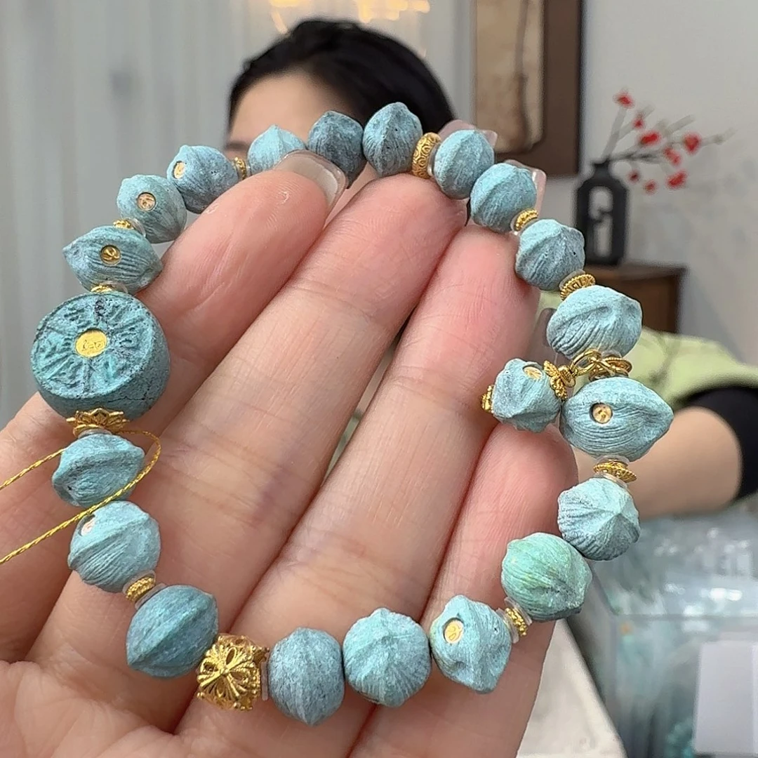 绿松石18K金镶嵌珠宝奇石