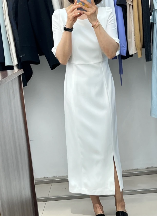 套头长款中腰连衣裙