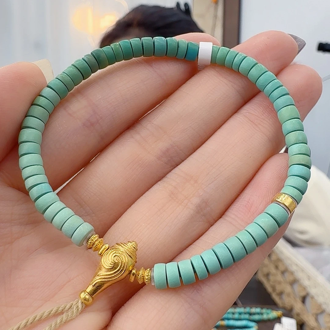 绿松石18K金镶嵌珠宝半成品