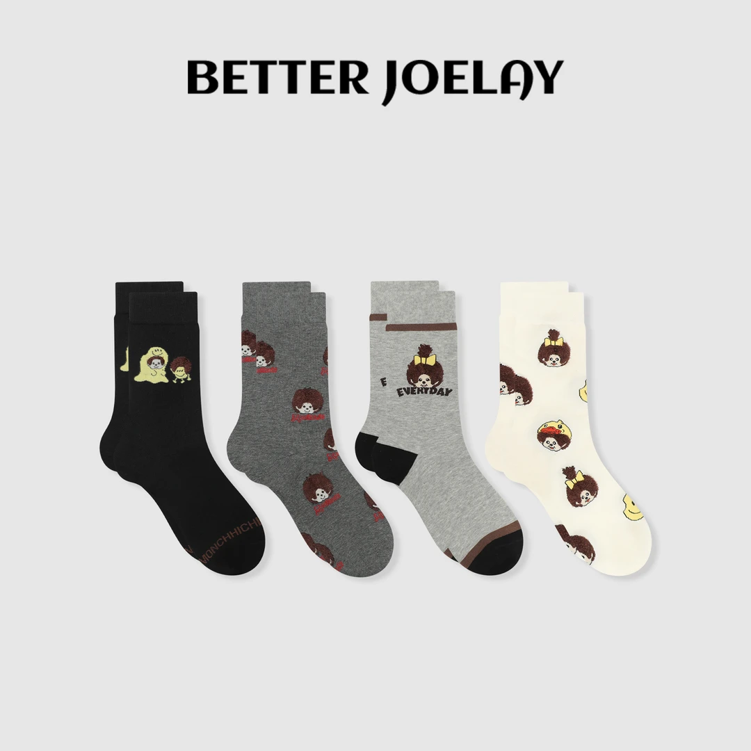 BETTER JOELAY -【落花惊雨】时尚袜子女中筒袜潮流百搭WT236