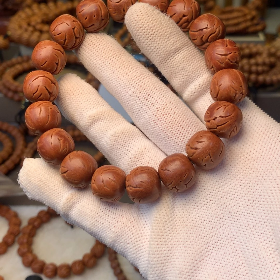 卍***卍桃核手串秦岭龙纹