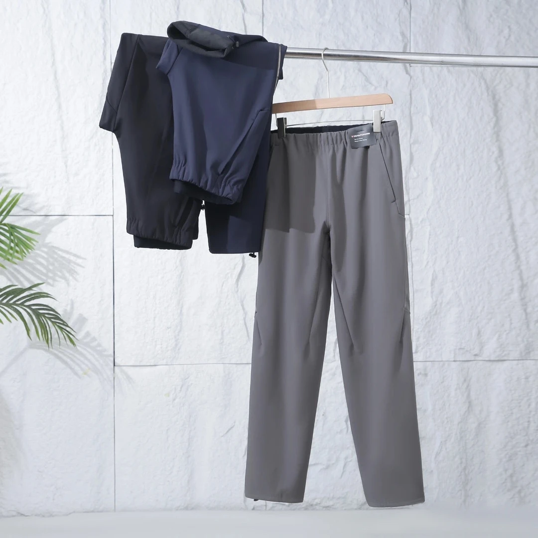 秋冬季户外机能立体剪裁休闲裤加绒男士帅气防刮保暖软壳长裤2149