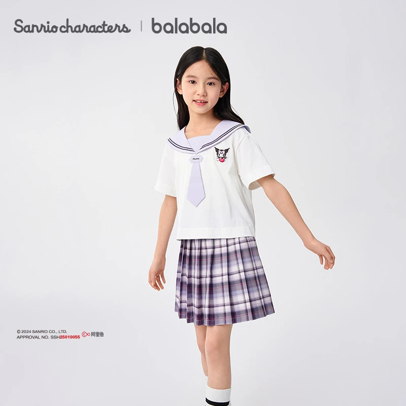【库洛米商场同款】巴拉巴拉女童套装夏季儿童装舒适休闲两件套学院