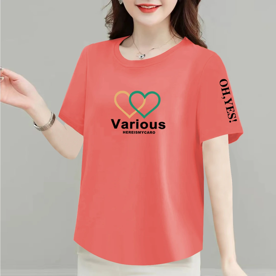 纯棉短袖T恤女夏季新款时尚百搭宽松显瘦大码女装遮肚上衣体恤衫