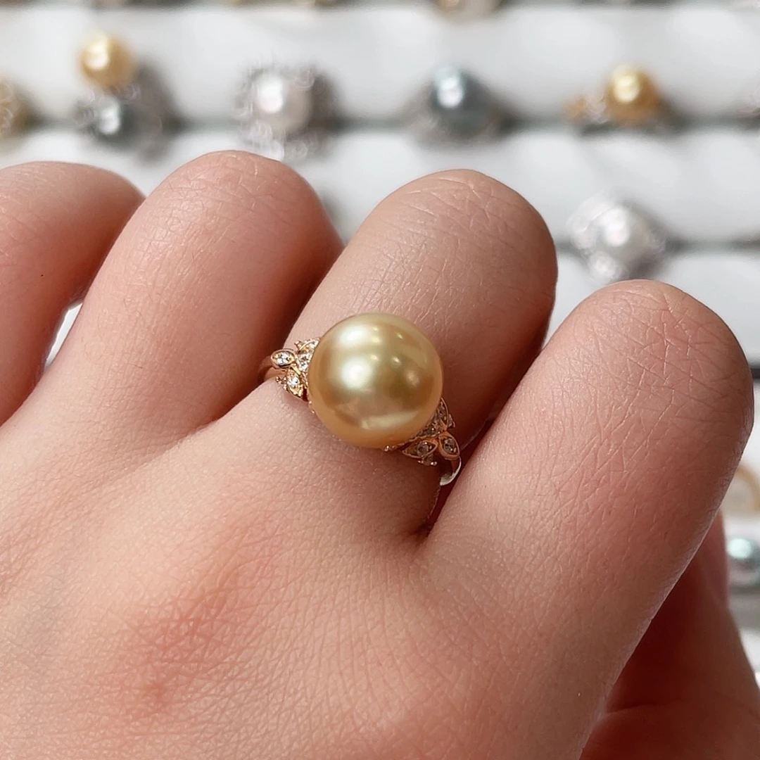海水珍珠戒指银S925镶嵌