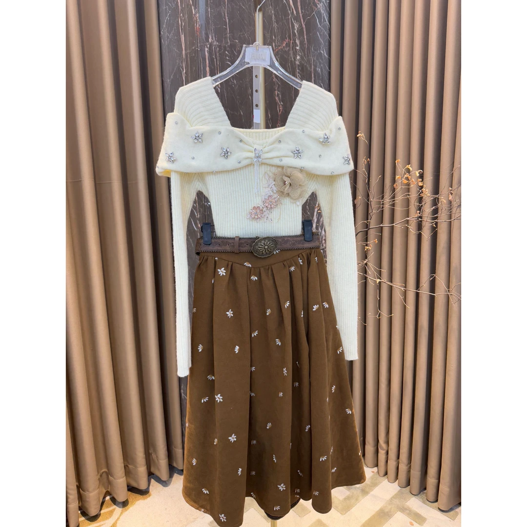 芙娜妮轻奢秋冬新款法式优雅气质套装复古显瘦名媛女装F2510438