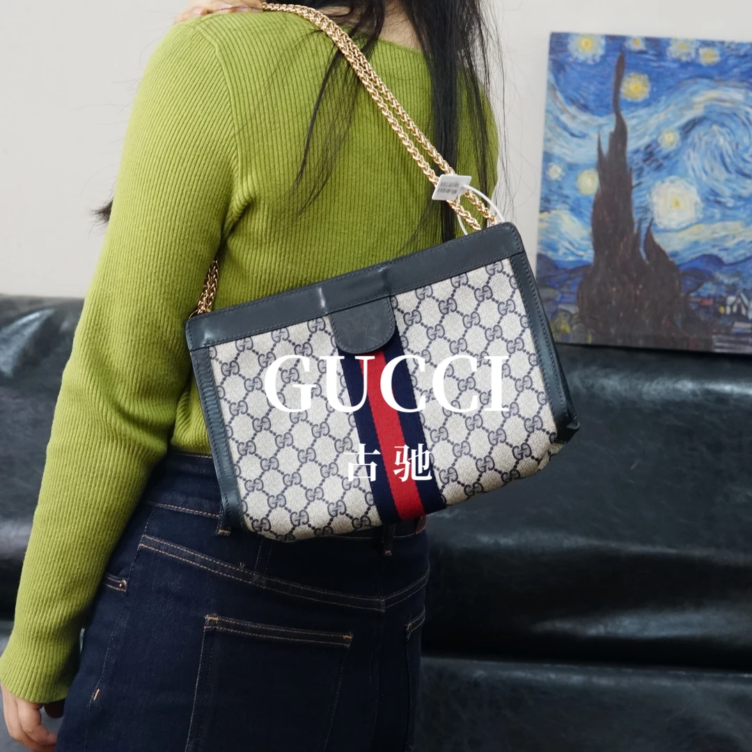 95新 GUCCI/古驰 老花链条包/FYJJ12804164/4164