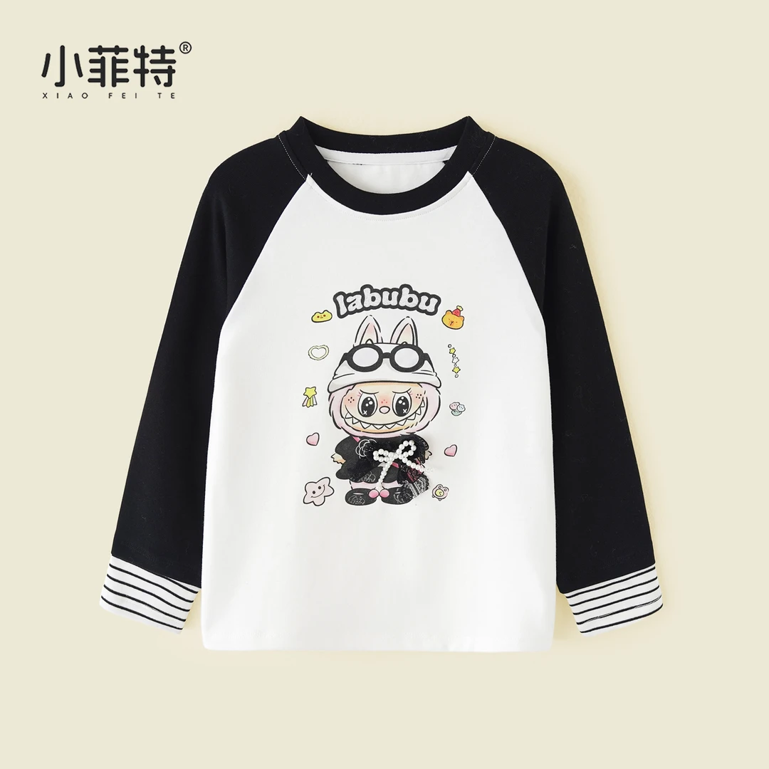 小菲特女童秋装新款长袖T恤中大童卡通上衣女童休闲衣服BGYQ52948