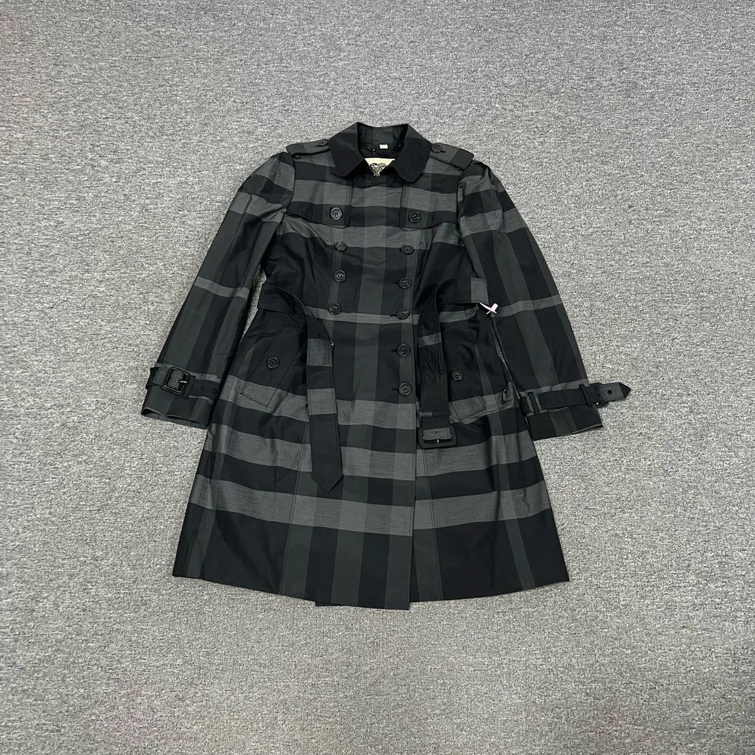 99新 AMIPARIS Burberry格纹 风衣uk10