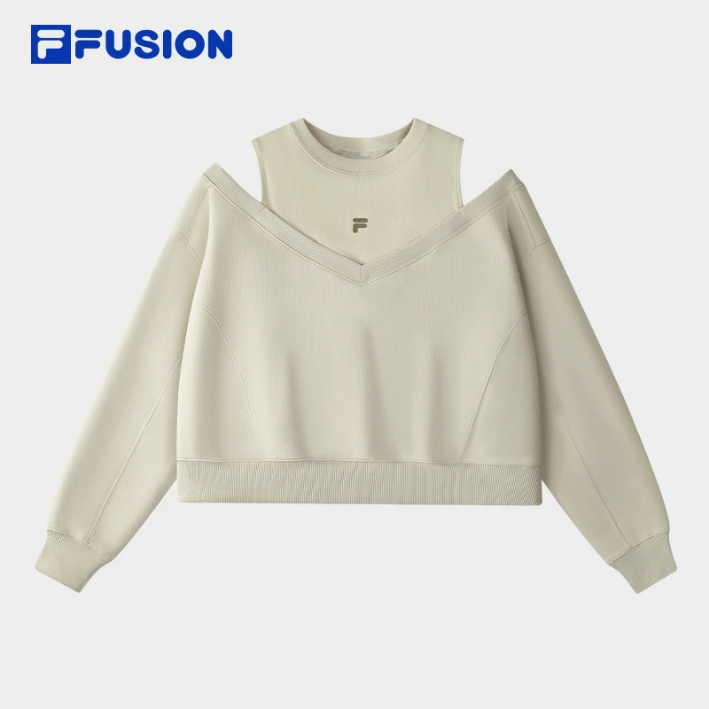 【2025冬季新款】FUSION斐乐潮牌休闲挖肩针织卫衣T11W545204F