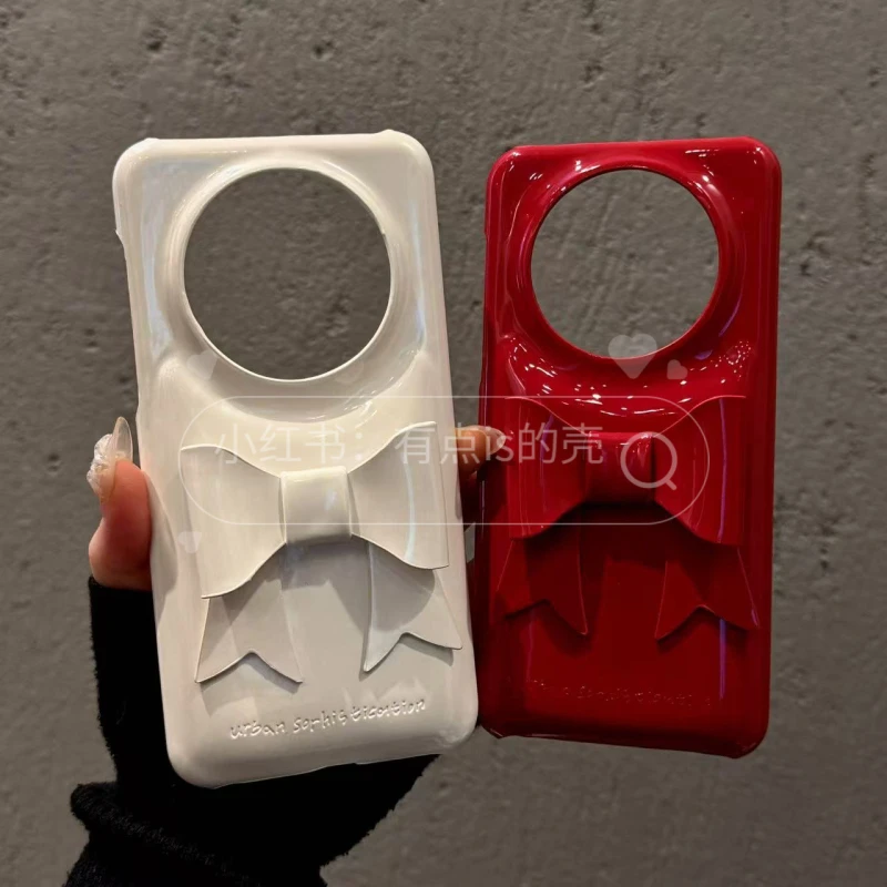 韩系简约亮面纯色立体大蝴蝶结适用mate70pro华为p70pro新mate60