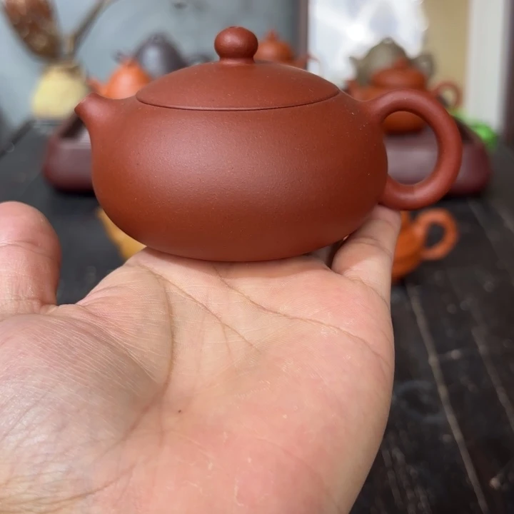 茶壶紫砂扁西施160毫升清水泥