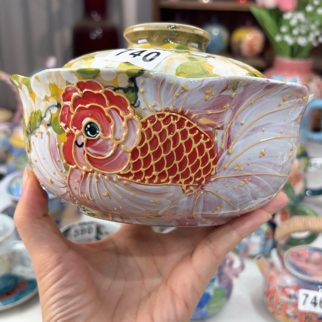 景德镇手绘高温釉下彩陶瓷茶具