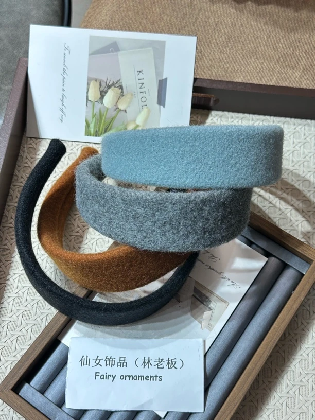 【059】～韩系简约4.5cm羊毛毡宽边发箍头饰秋冬百搭发饰
