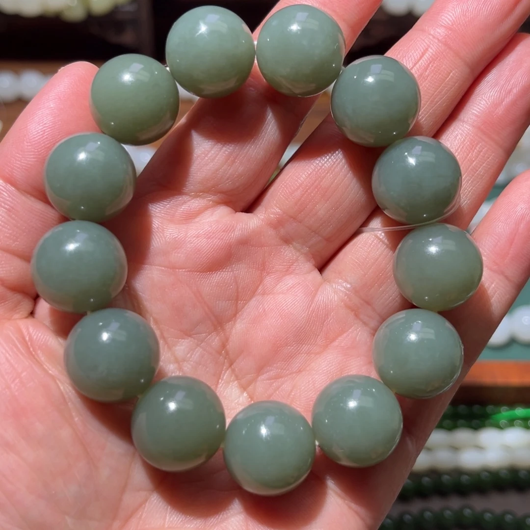 和田玉未镶嵌手链新疆料卡16