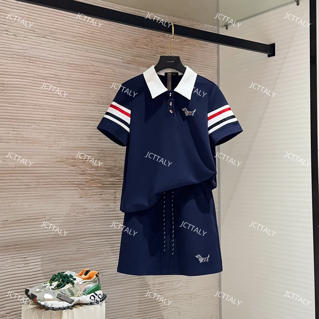 【宠粉价】夏季新款翻领POLO短袖套装裙两件套连衣裙裤TZ-195