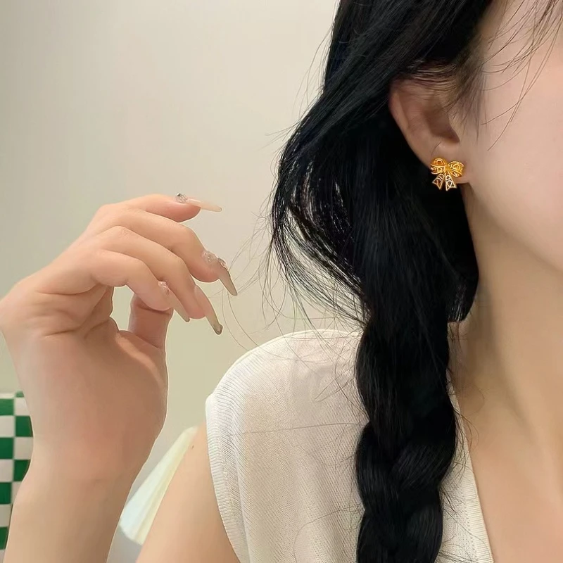 铜合金耳饰 铜合金耳饰D037气质轻奢ins时尚百搭小众简约精致耳饰
