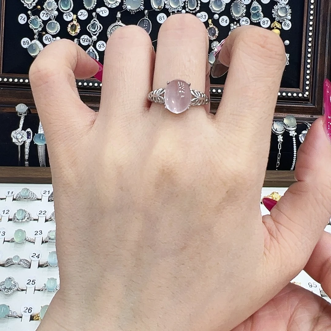 烟晶戒指银S925镶嵌