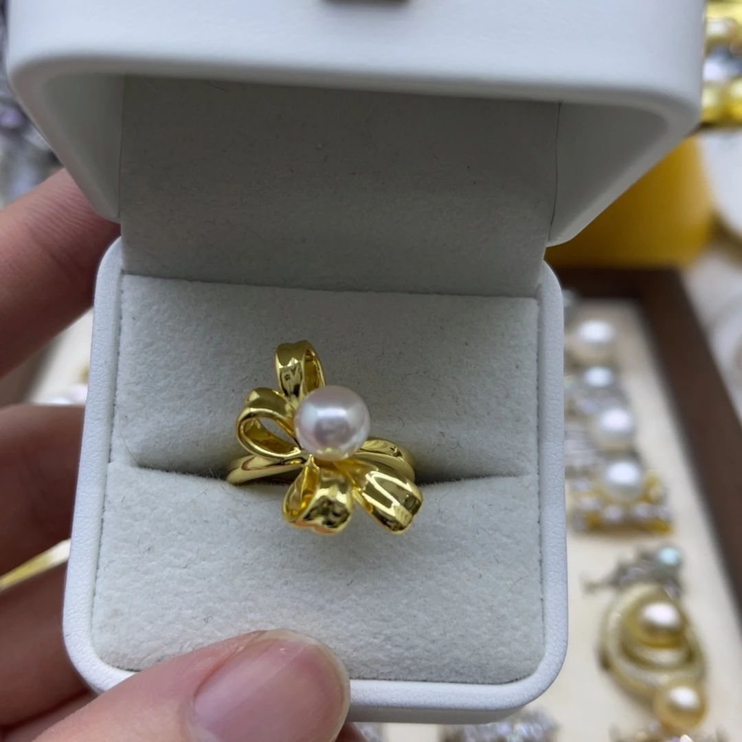 海水珍珠戒指银S925镶嵌