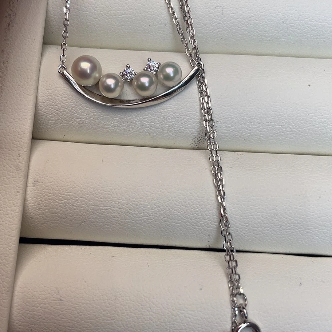 海水珍珠项链银S925镶嵌