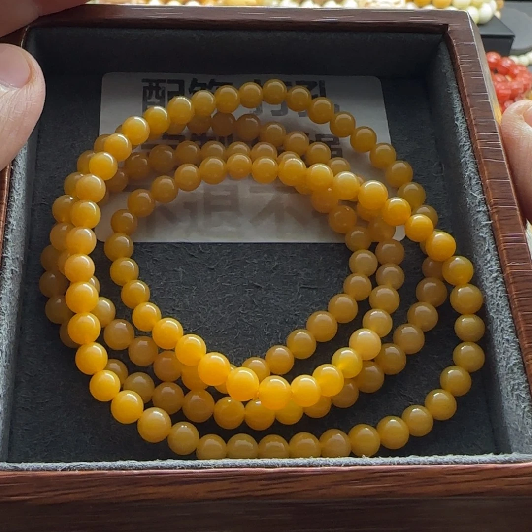 石英质玉（缅黄）未镶嵌手串