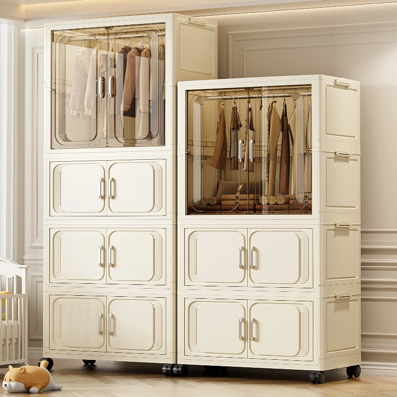 家用可折叠收纳柜挂衣柜衣橱置物柜储物柜简易衣柜免安装儿童衣柜