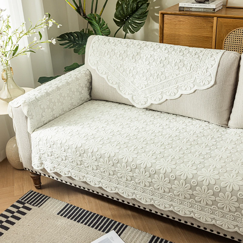 2024新款氛围感蕾丝沙发巾靠背巾盖布四季通用沙发靠背盖巾一片式