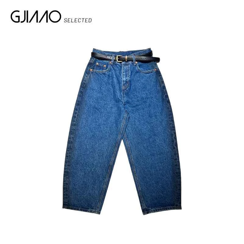 66078 黑腰带深色素版牛仔裤