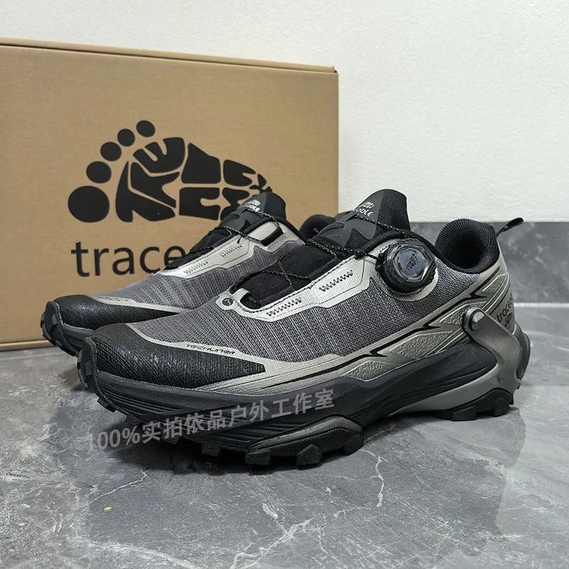 Traceable大脚丫越野跑鞋男网面透气机能徒步登山旋转扣运动鞋女
