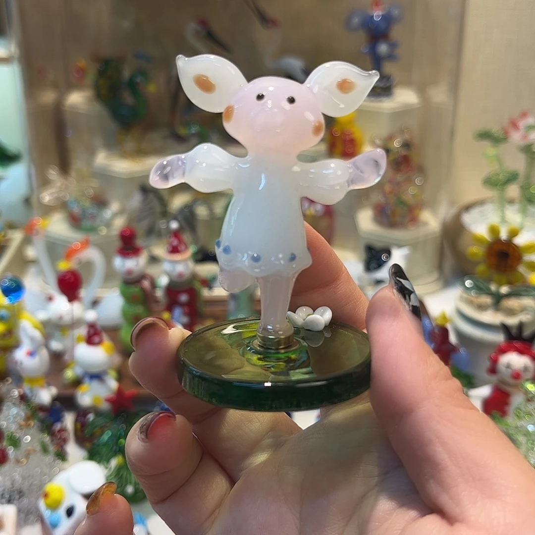 手工艺品琉璃旋转小猪