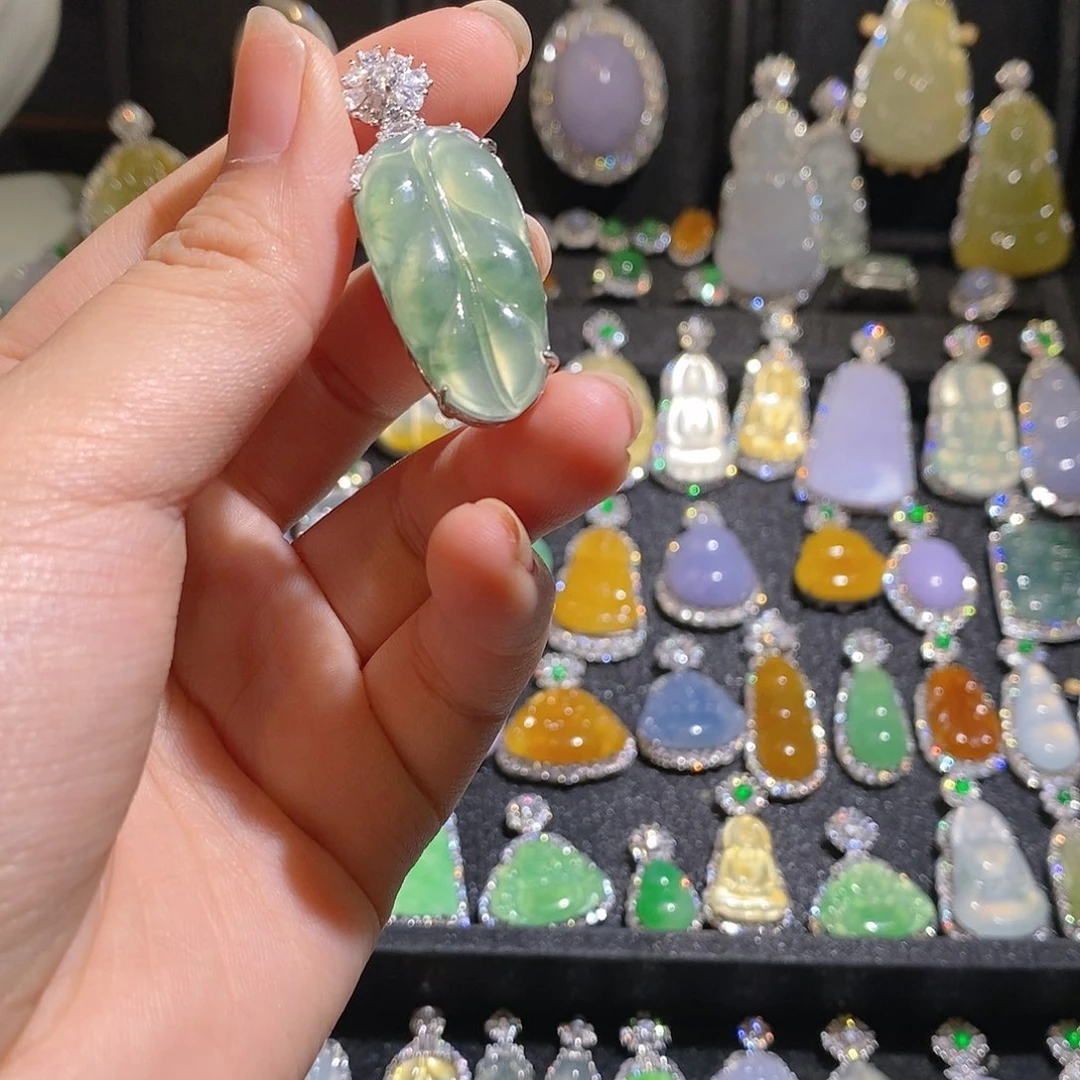 颈饰银S925镶嵌翡翠天然翡翠