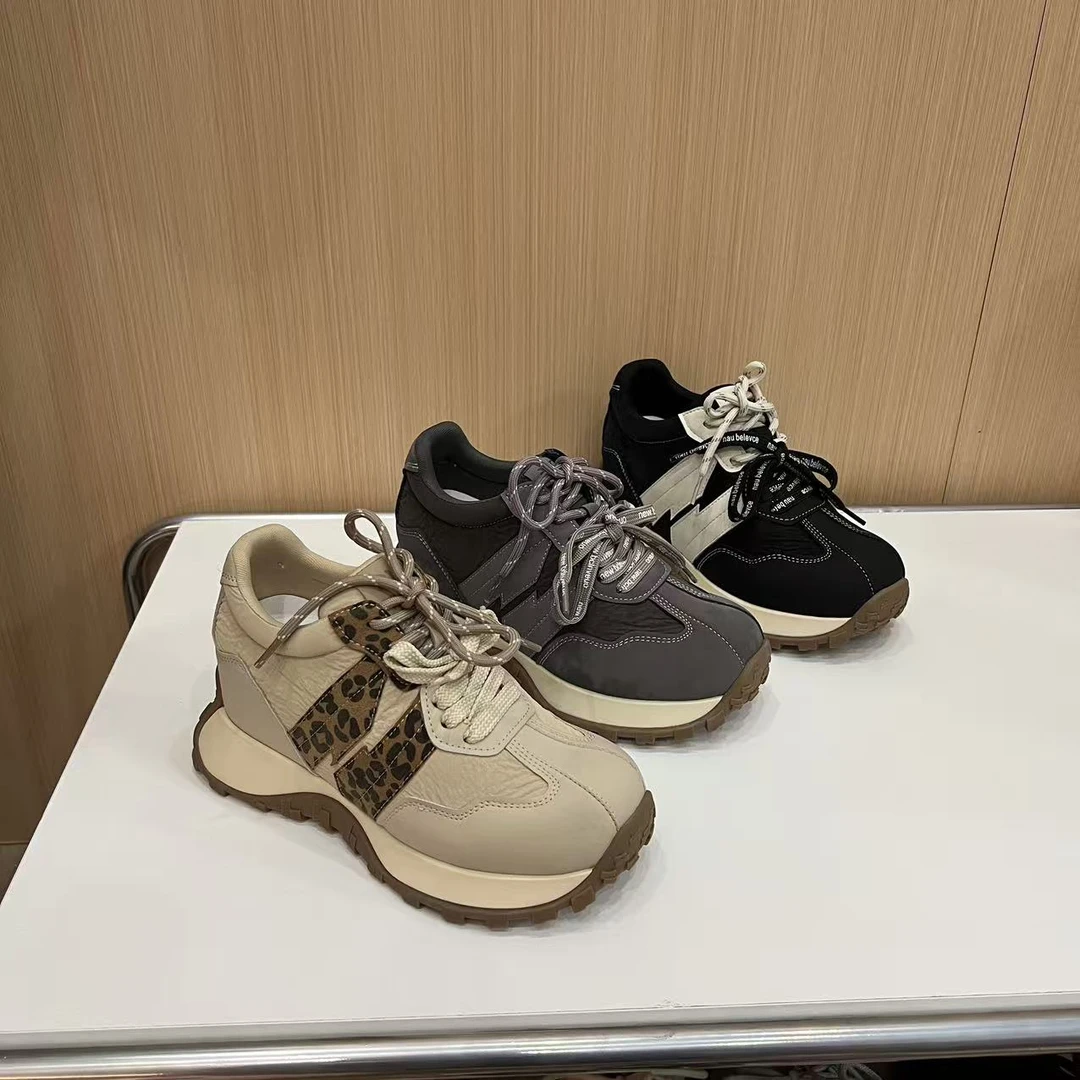 【跑步鞋】增高8cm厚底阿甘2025四季小个子英伦风百搭休闲女鞋g523