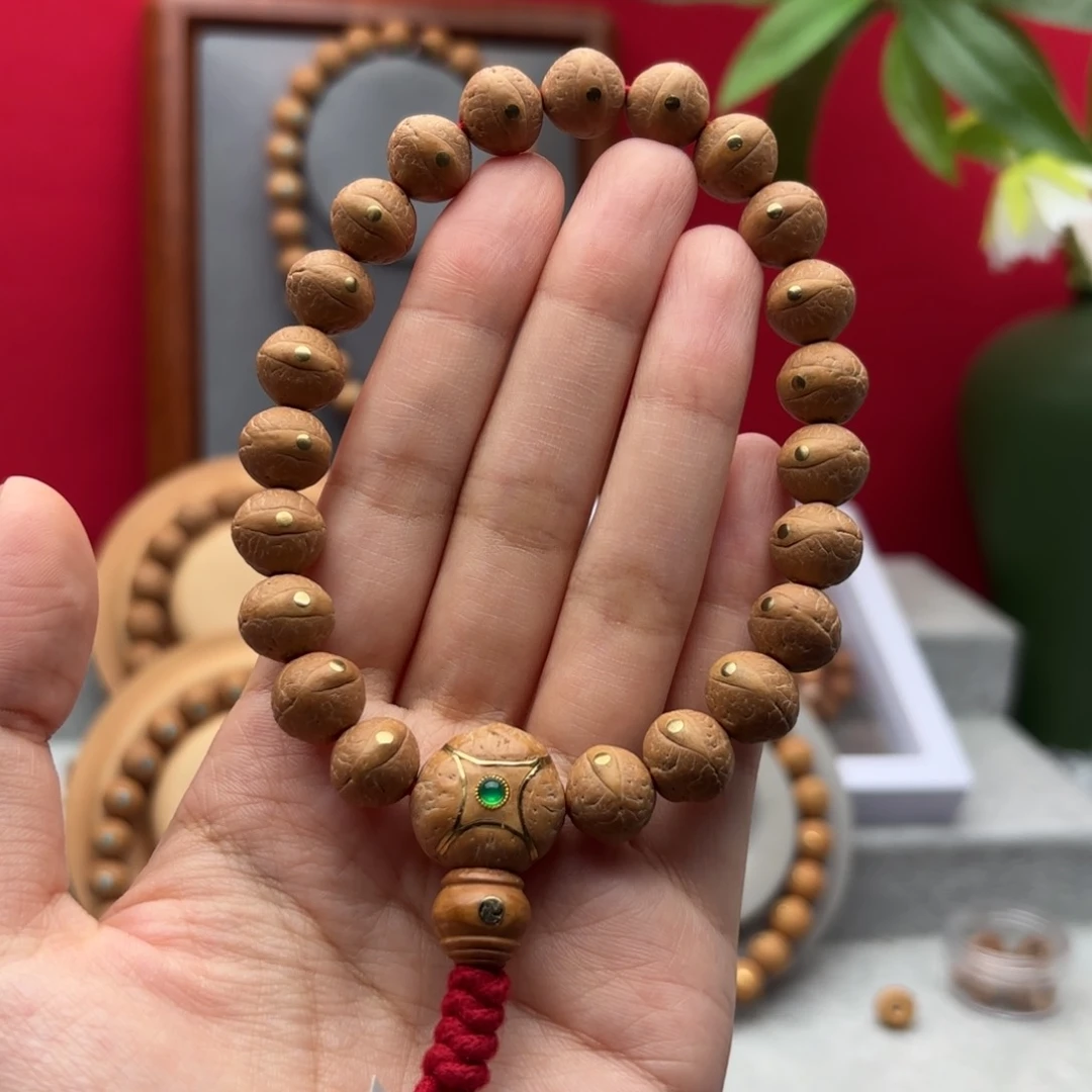 凤眼菩提手串11.5左右铜钉镶嵌手串