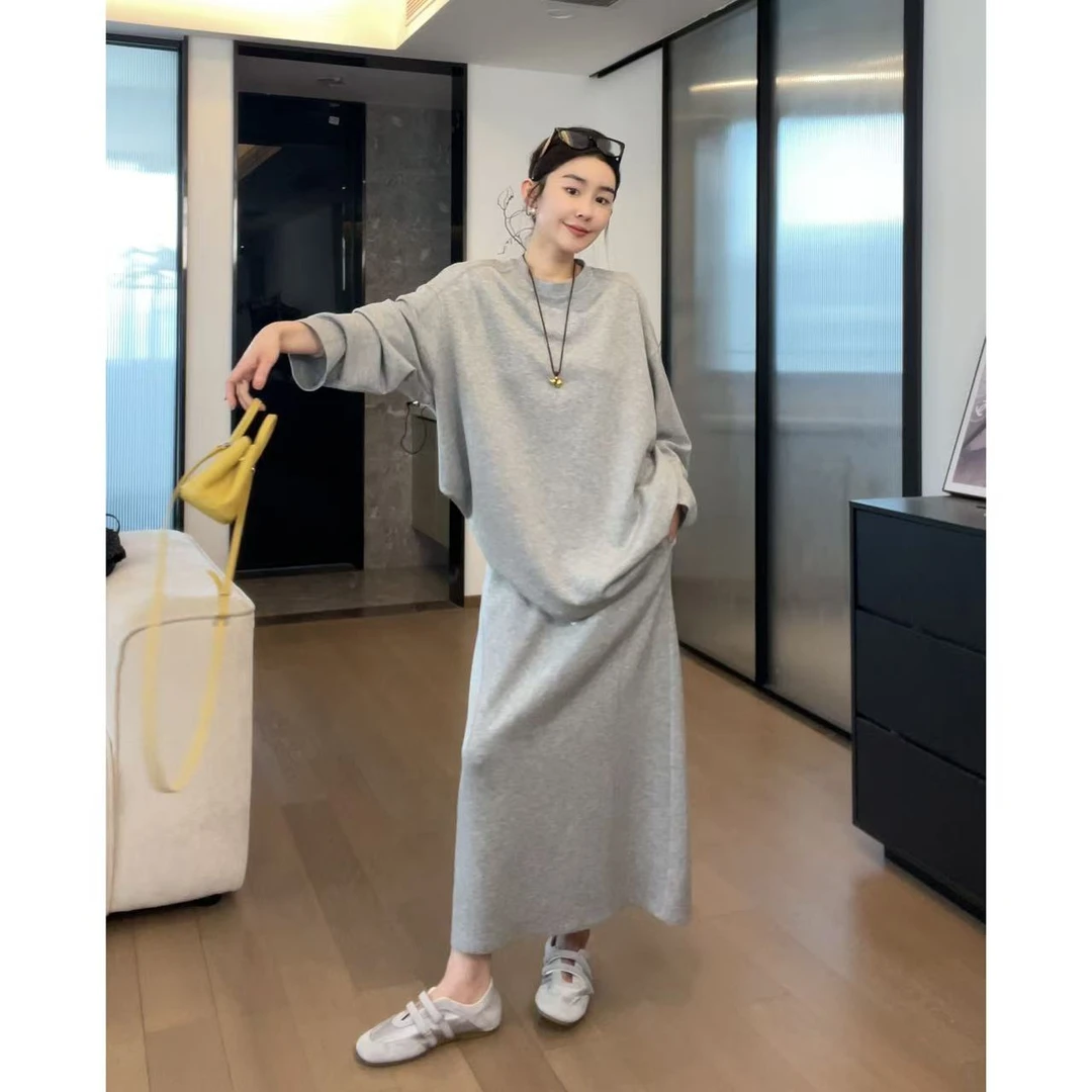 2025夏款无感糯米套装亲肤T恤半身裙两件套 2504C1894