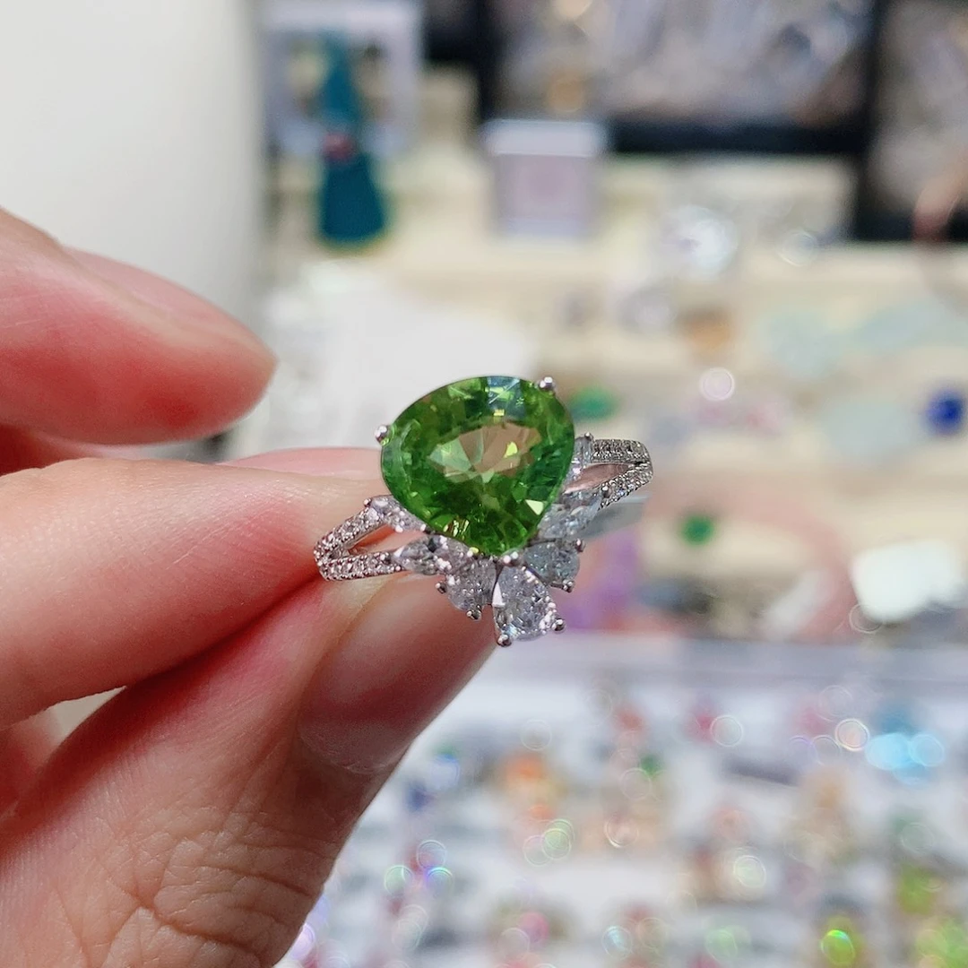 碧玺戒指戒指银S925镶嵌