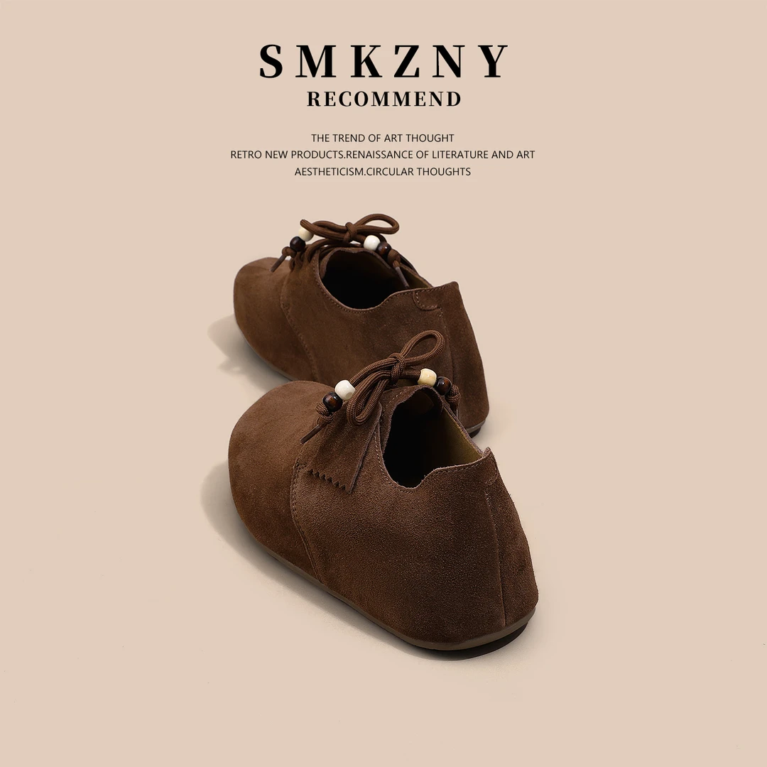 丑萌大头厚底勃肯鞋女2025新款早秋百搭真皮复古休闲单鞋-D2636-3