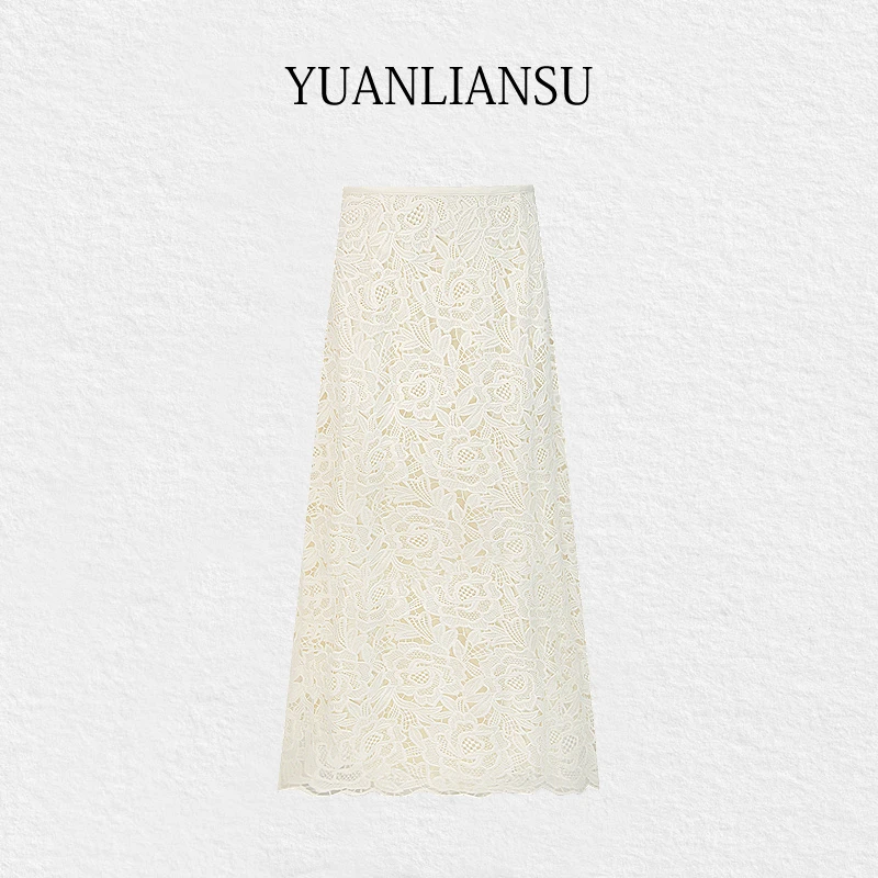 YUANLIANSU/圆脸酥【微雨花间】夏季新款法式时尚高腰显瘦半身裙