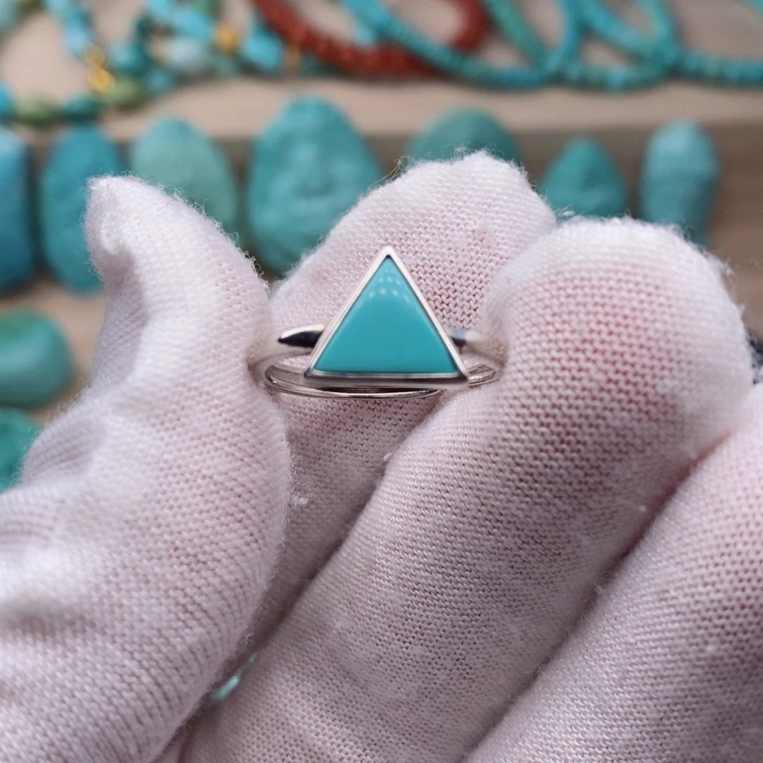 绿松石挂件银S925镶嵌