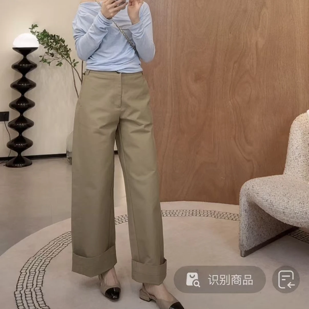 no褪 卡其阔腿370