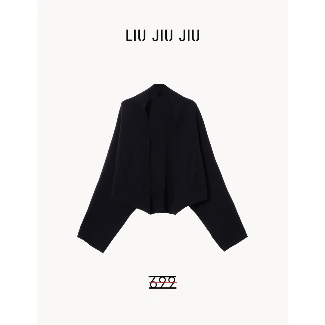 LIUJIUJIU 法式复古轻奢千金风设计师款长袖不规则短外套WT4785L