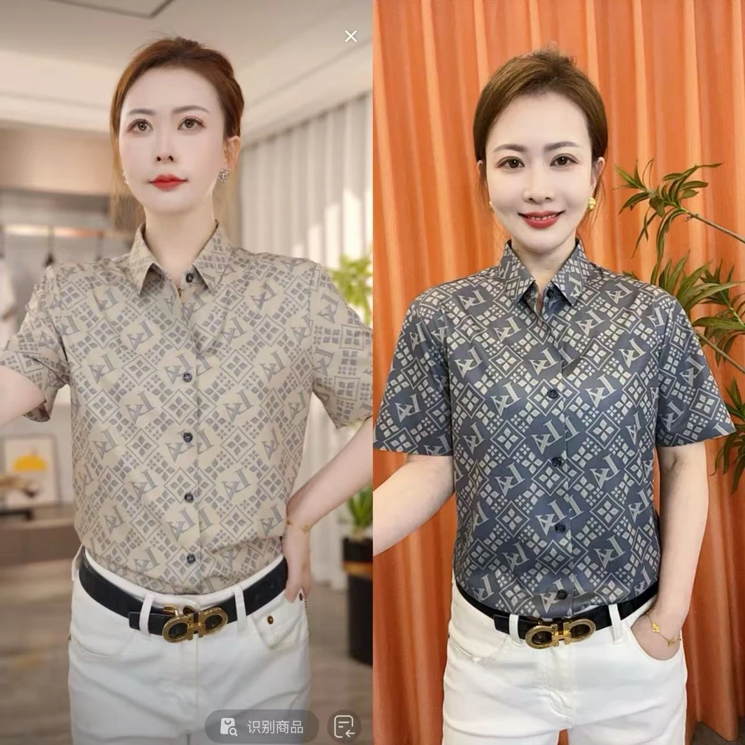 【亚琴男装】2025时尚潮流男士夏季日常百搭轻奢个性字母短袖衬衫